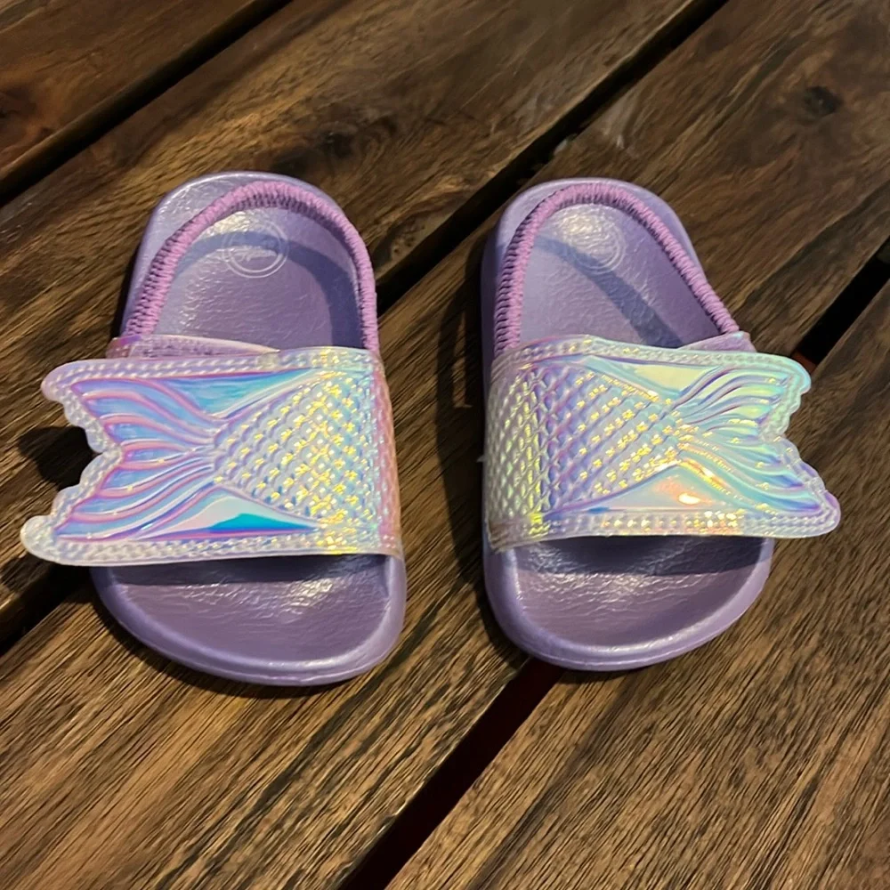 Purple Mermaid Toddler Sandals Size 4